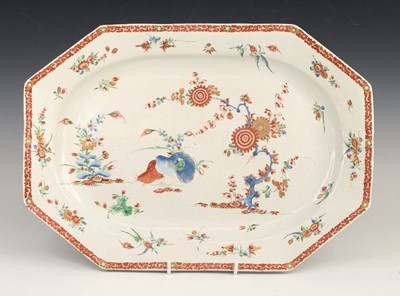 Lot 2050 - A Bow porcelain meat dish, circa 1755, of...