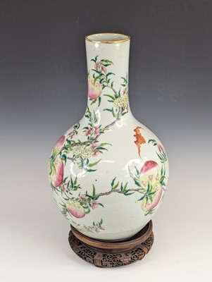 Lot 2444 - A Chinese porcelain vase, of tianqiuping form,...