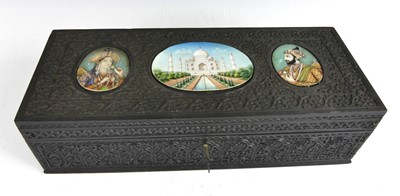 Lot 2435 - A late 19th century Indian ebonised box,...