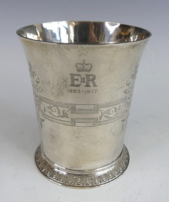 Lot 134 - A 1970s silver commemorative beaker, of...