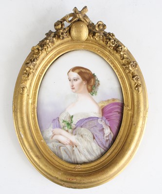 Lot 2074 - A circa 1900 continental porcelain plaque...