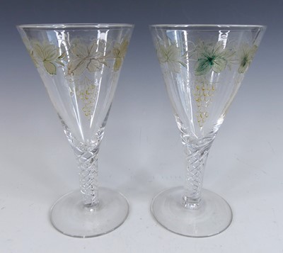 Lot 77 - A pair of Stuart crystal glass conical wine...