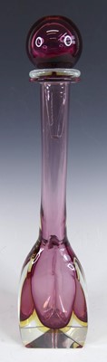 Lot 94 - A Murano 'Sommerso' pink and clear glass...