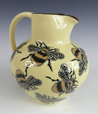 Lot 55 - Kitty Shepherd (b.1960) - Bee jug, cream and...