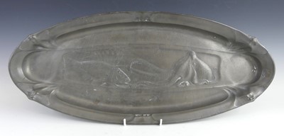 Lot 180 - An early 20th century Kayserzinn pewter oval...