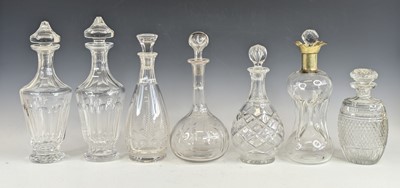 Lot 2081 - A collection of seven various glass decanters,...