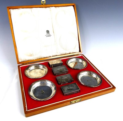 Lot 127 - A cased Art Deco silver set of four ashtrays...