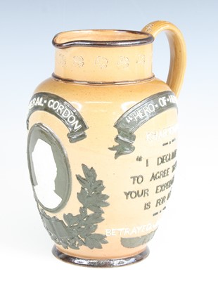 Lot 617 - A Doulton Lambeth stoneware commemorative jug,...