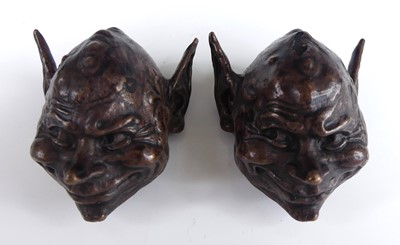 Lot 201 - A pair of contemporary miniature bronze pixie...