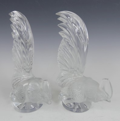 Lot 73 - A pair of contemporary Lalique clear and...