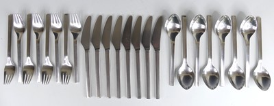 Lot 116 - A George Jensen stainless steel eight-place...