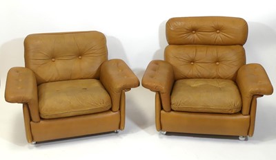 Lot 384 - A pair of 1970s lady's and gent's tan leather...