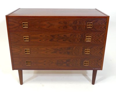 Lot 416 - A 1970s Danish rosewood chest of four long...