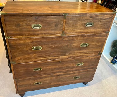 Lot 2612 - A late 19th century mahogany and brass bound...