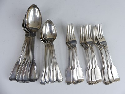 Lot 2140 - A collection of Victorian silver flatware,...