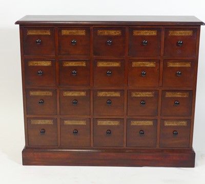 Lot 2582 - A mahogany apothecary chest, arranged as five...