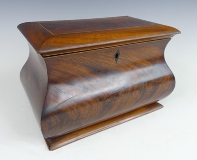 Lot 2417 - A circa 1830 mahogany tea caddy, of...