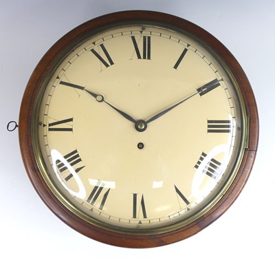 Lot 2544 - A late Georgian mahogany circular dial wall...