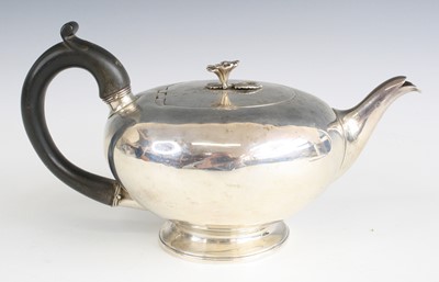 Lot 2212 - An early Victorian silver teapot, of bullet...