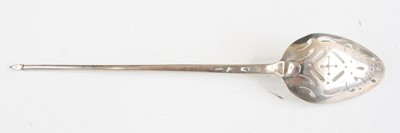 Lot 2099 - An 18th century silver mote spoon, having...