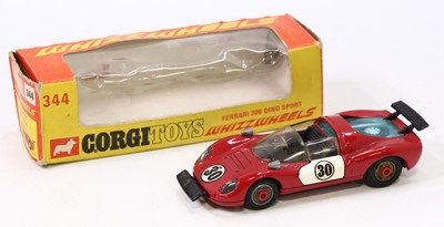 Lot 1487 - Corgi Toys, 344 Ferrari 206 Dino in red with...