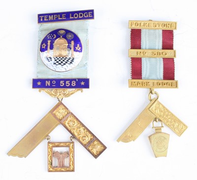 Lot 2257 - A 9ct gold Masonic jewel for the Temple Lodge...