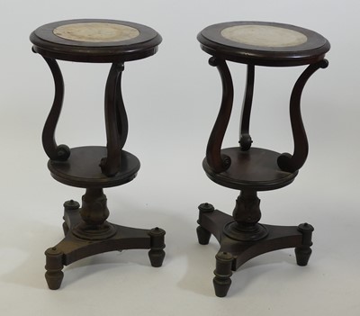 Lot 2606 - A pair of early Victorian rosewood pedestal...