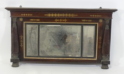 Lot 2578 - A Regency rosewood and brass inlaid chimney...