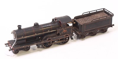 Lot 175 - L&NWR black lined red 4-4-0 loco & 6-wheel...