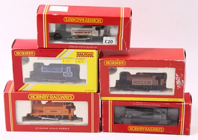 Lot 315 - A collection of five 0-4-0 locos by Hornby to...