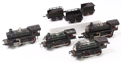 Lot 196 - Four KBN 0-4-0 clockwork locos but only three...