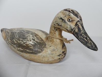 Lot 2 - A carved and painted wood decoy duck, probably...