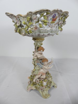 Lot 6 - A Sitzendorf figural porcelain table basket,...