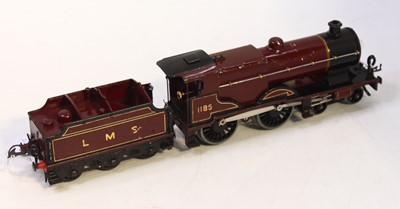 Lot 123 - Hornby clockwork 4-4-0 loco & tender LMS...
