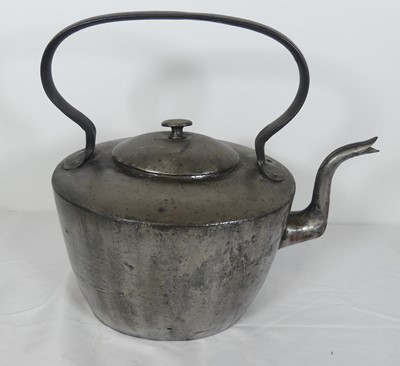 Lot 16 - A Victorian steel range kettle, height 37cm