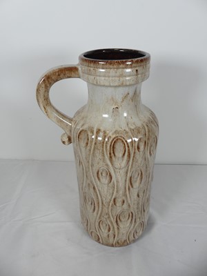 Lot 19 - A West German pottery vase, having a mottled...