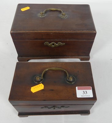 Lot 33 - A George III mahogany twin compartment tea...