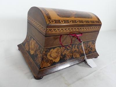 Lot 36 - A Victorian Tunbridge inlaid twin compartment...