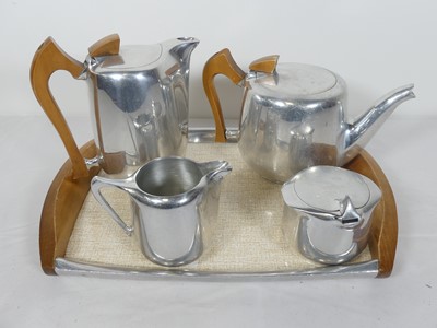 Lot 42 - A piquet ware five piece tea and coffee...