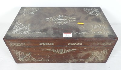 Lot 44 - A 19th century rosewood and mother of pearl...