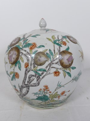 Lot 45 - A Chinese porcelain jar of globular form,...