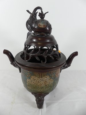 Lot 52 - A Chinese cloisonne enamelled bronze censer,...