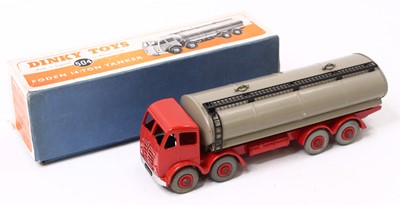 Lot 1215 - Dinky Toys No. 504 Foden 14-Ton tanker in red,...