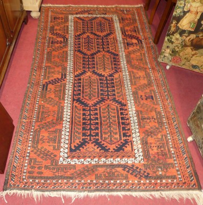 Lot 1165 - A Persian woollen red ground Hamadan rug, 195...