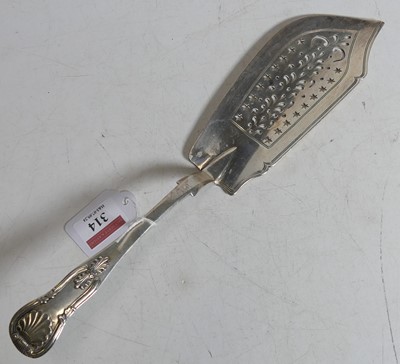 Lot 314 - A Victorian Scottish silver fish slice,...