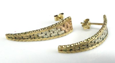 Lot 2567 - A pair of 9ct three colour gold panther link...