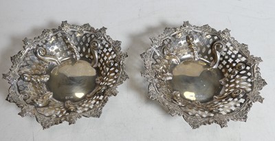 Lot 316 - A pair of Edward VII silver bonbon dishes,...