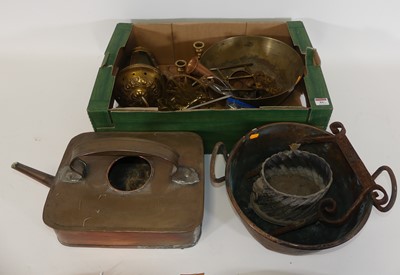 Lot 84 - A collection of metal wares to include a brass...