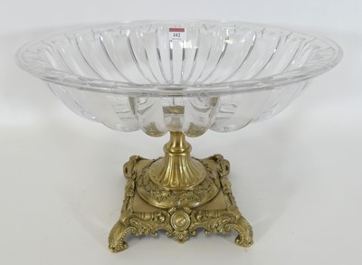 Lot 102 - A glass and gilt metal table centrepiece,...