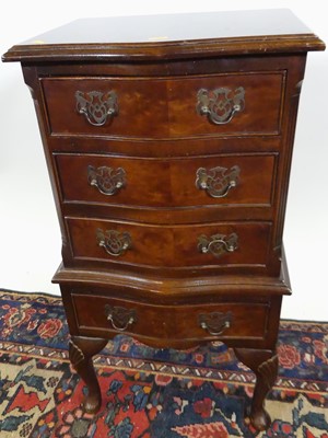 Lot 1199 - A reproduction figured walnut and crossbanded...